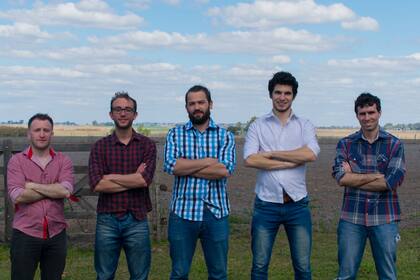 El equipo de la empresa. Juan Ignacio Cavalieri, Juan Ignacio Cornet Iván Regali, Juan Manuel Baruffaldi y Marcos Mammarella