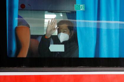 El equipo de la OMS llegando a Wuhan