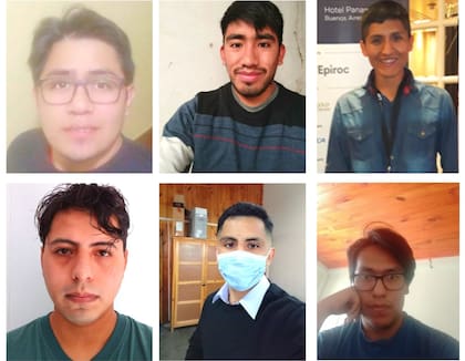 El equipo de Lego Plast: arriba, Gabriel Zerpa; Eric Cardozo; Gustavo Cuitiño; abajo, Daniel Sánchez; Julián Gallardo; César Cruz
