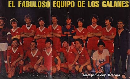 El equipo de Los Galanes, con Jorge Mayorano de arquero, a la izquierda