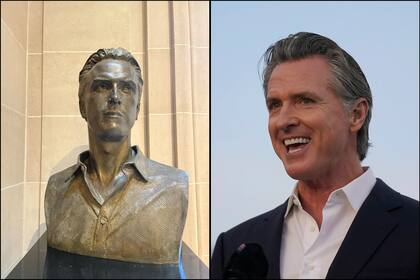 El equipo de Newsom desmiente las afirmaciones sobre su presunta implicación en la financiación del busto de bronce