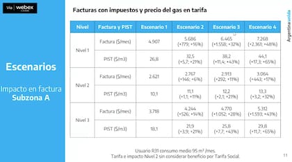 El escenario 4 es el que debería llevarse adelante, si se cumple con el objetivo de la segmentación, de que los usuarios de ingresos altos paguen el costo pleno del gas