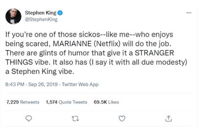 El escritor Stephen King contó en Twitter que hizo algunas colaboraciones con la serie