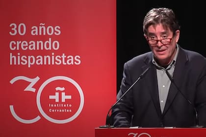 El escritor y catedrático Luis García Montero durante la presentación del anuario 2021 del Instituto Cervantes
