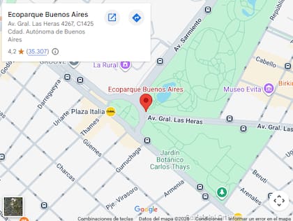 El espacio recreativo se encuentra enfrente de Plaza Italia