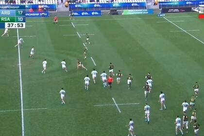 El espectacular try de Gregorio Pérez Pardo que aportó para el triunfo de Los Pumitas ante Sudáfrica en el Mundial Sub 20