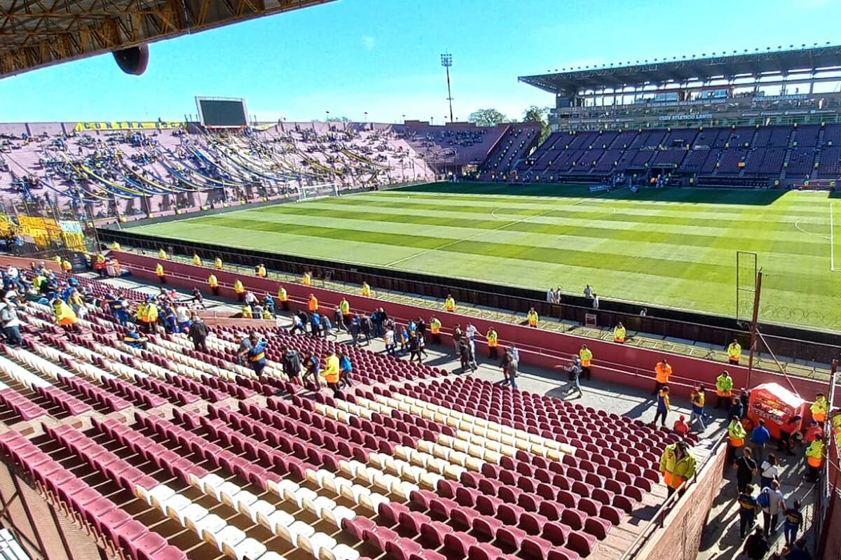 El estadio de Lanús se prepara para recibir hinchas visitantes en el partido contra Rosario Central