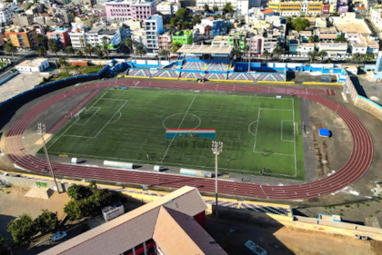 El estadio Municipal Adérito Sena es la casa del Mindelense, el club más ganador de Cabo Verde