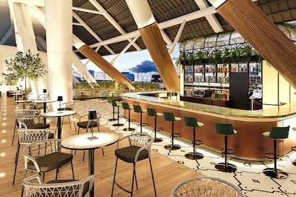 El estadio Santiago Bernabéu estrenará en abril su nuevo skybar con vista a la cancha y a la ciudad.