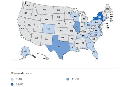 El estado con más casos reportados de ciclosporiasis en Estados Unidos es Nueva York