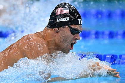 El estadounidense Michael Andrew, en los 200 metros combinado; su rechazo a los protocolos generó polémica