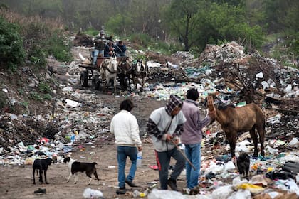 Los carreros además de juntar materiales de la basura, recolectan arena del río para tener una fuente de ingresos