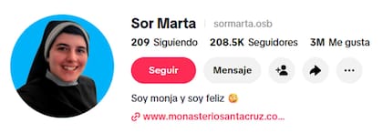 El estilo de comunicar que tiene Sor Marta hizo que se convierta en una especie de influencer religiosa