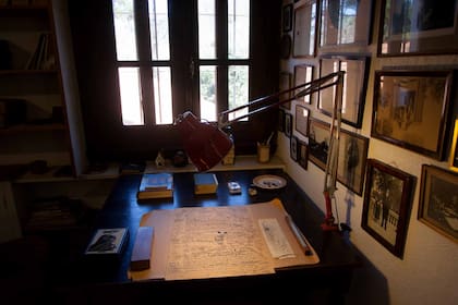 El estudio de Manucho, ubicado en el 1er piso de la Casa de Manuel Mujica Lainez en La Cumbre