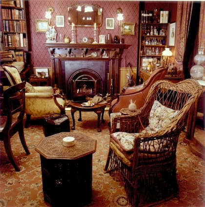 El estudio del famoso detective inglés recreado en el Sherlock Holmes Museum.