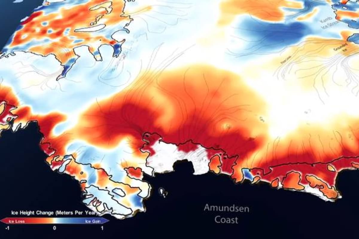 El estudio se realizó a través de las medicioness que tomaron dos satélites de la agencia espacial en el año 2003 y 2019 y los resultados demuestran la reducción de las capas de hielo