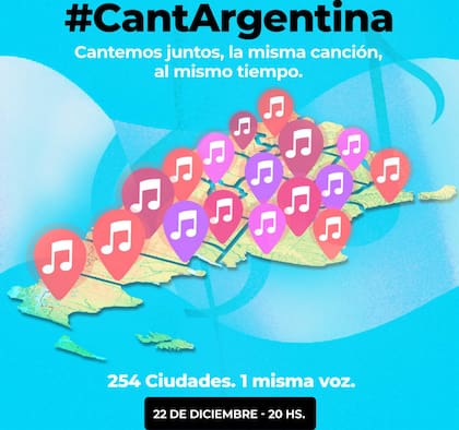 El evento se realizará el domingo 22 de diciembre a las 20 horas, por lo menos en 264 ciudades del país