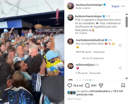 El ex internacional con Alemania festejó con el público argentino