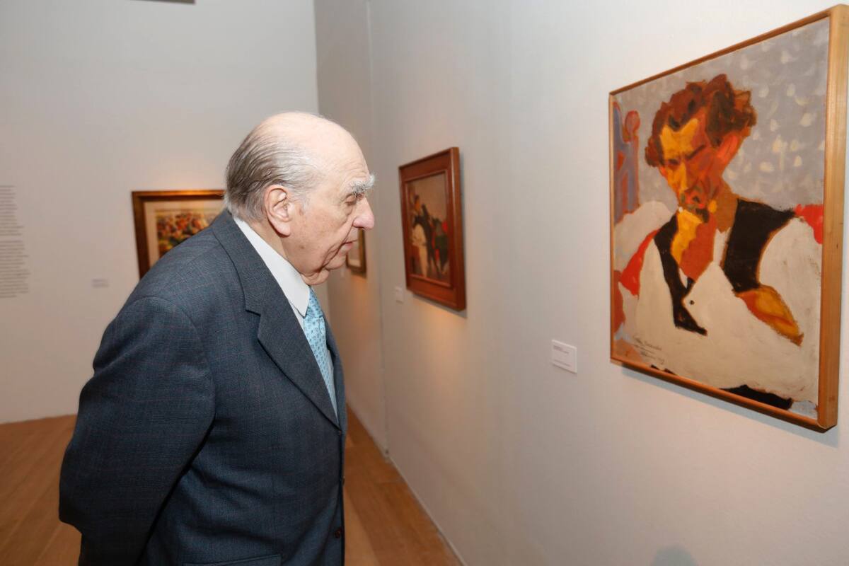 El ex presidente de Uruguay, Julio María Sanguinetti en la muestra antológica dedicada al gran artista uruguayo Rafael Barradas en el MALBA