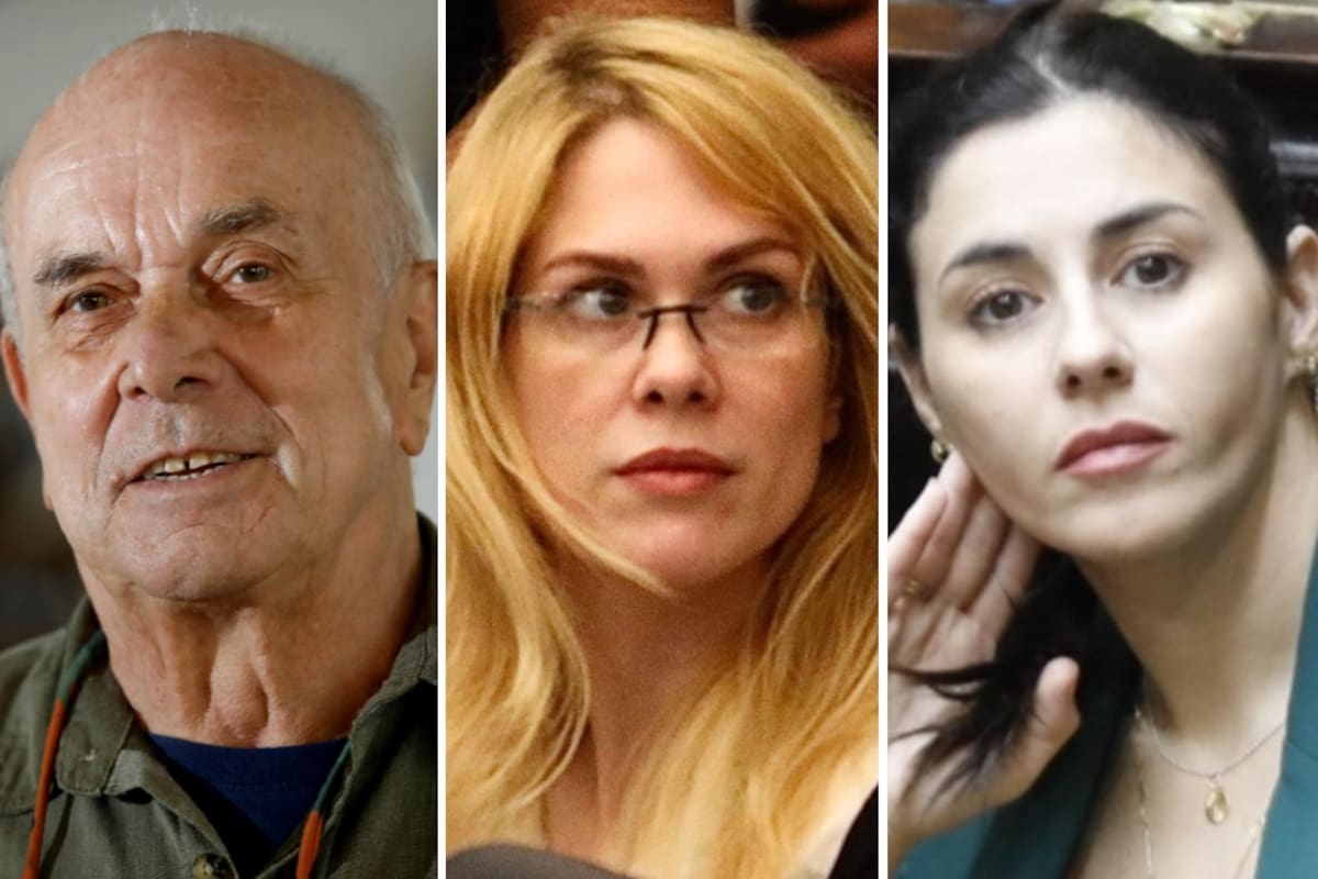 El exasesor de Javier Milei, Carlos Rodríguez, junto a las diputadas por La Libertad Avanza (LLA) Lilia Lemoine y Marcela Pagano