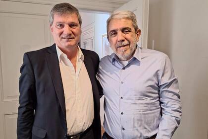 El exintendente de Lincoln y Aníbal Fernández tras una reunión de Seguridad en junio pasado