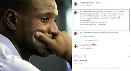 El exjugador del Barcelona le pidió perdón a su esposa en redes