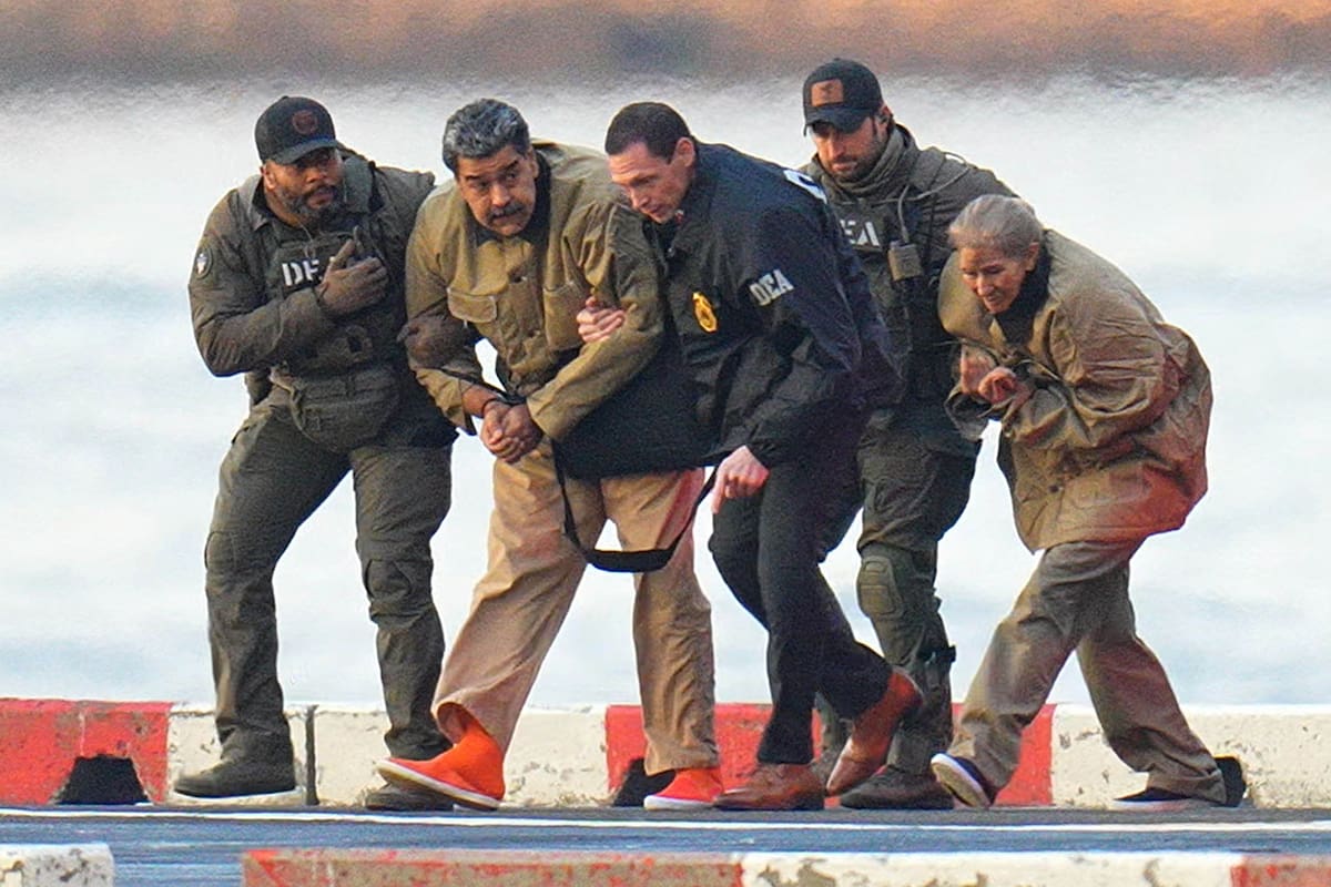 El exmandatario venezolano al momento de su traslado en Nueva York