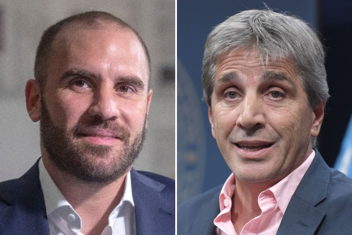 El exministro de Economía Martín Guzmán y el actual titular del Palacio de Hacienda, Luis Caputo