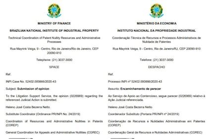El expediente que llegó al Tribunal de Río de Janeiro está escrito en inglés y portugués