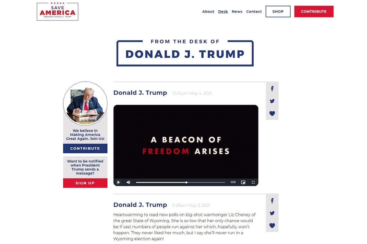 El expresidente de EE.UU. indicó que se trata de un espacio en que las personas podrán hablar con libertad y seguridad