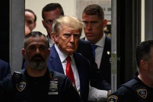 El expresidente de Estados Unidos, Donald Trump, luego de comparecer en el tribunal penal de Nueva York
