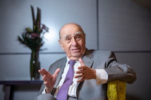 El expresidente del Uruguay Julio María Sanguinetti en la entrevista con LA NACION.
