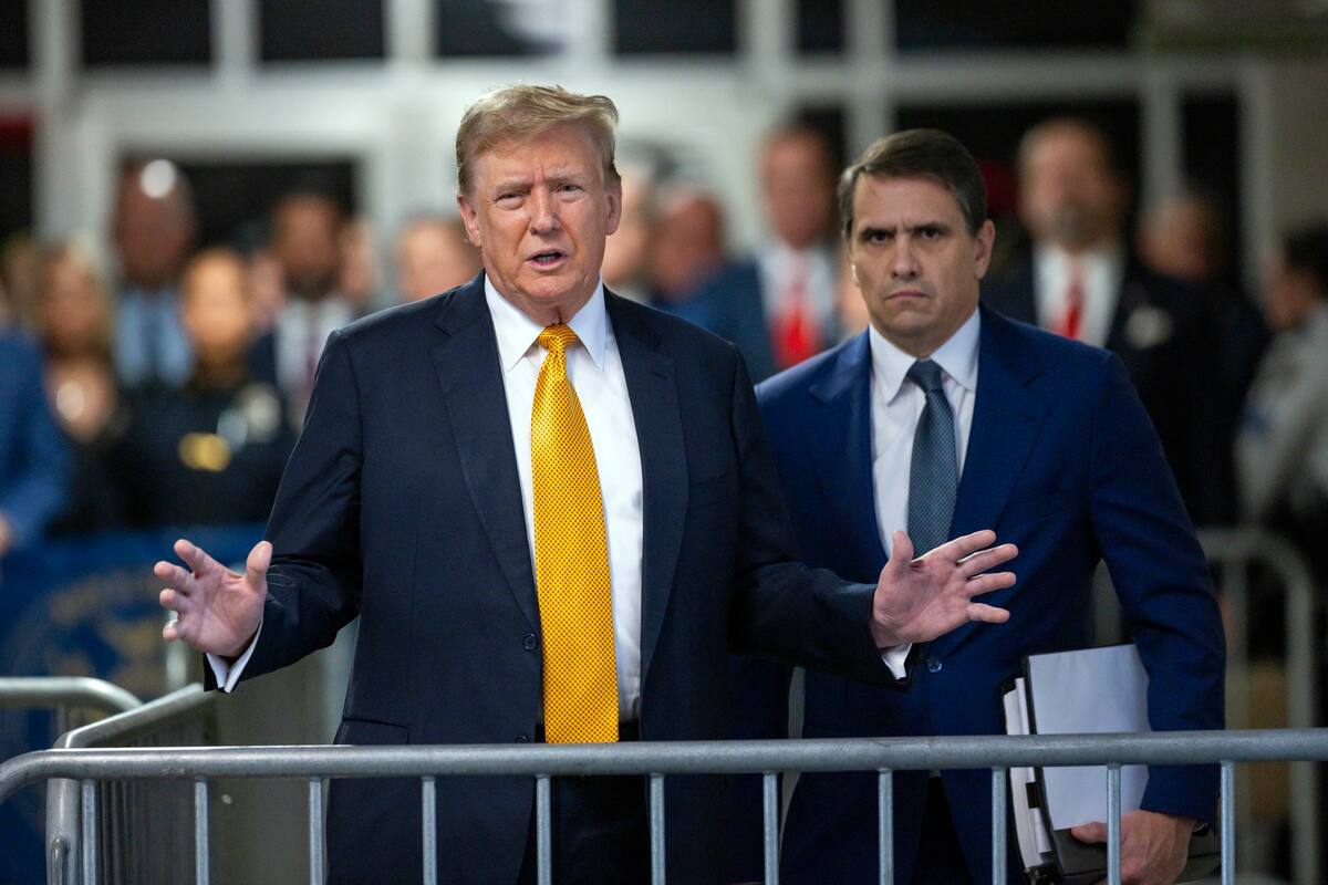 El expresidente estadounidense Donald Trump afuera del tribunal de Manhattan en la ciudad de Nueva York el 21 de mayo de 2024. (Justin Lane/Pool Photo via AP)
