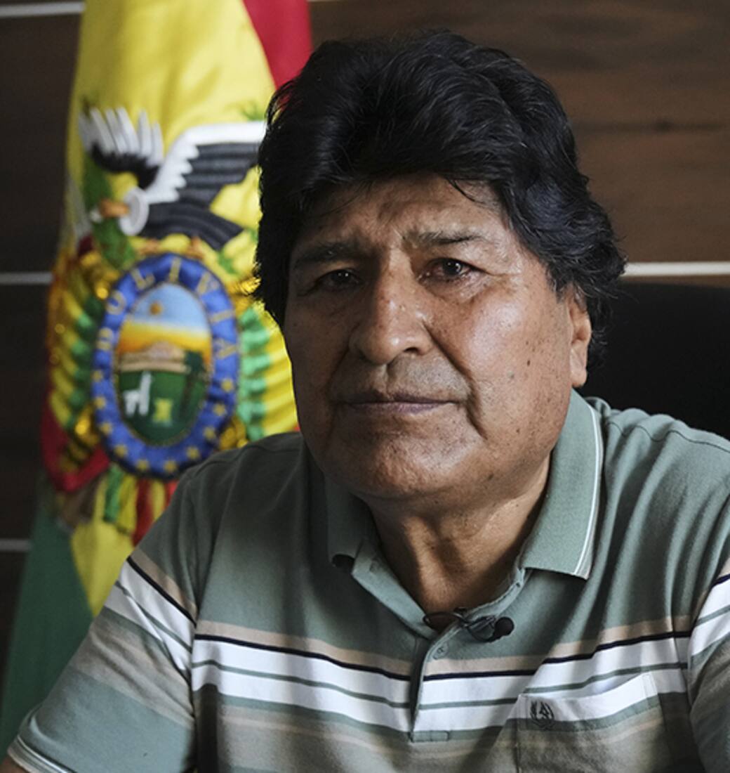 El expresidente Evo Morales, durante una entrevista en Lauca Ñ, región del Chapare, Bolivia