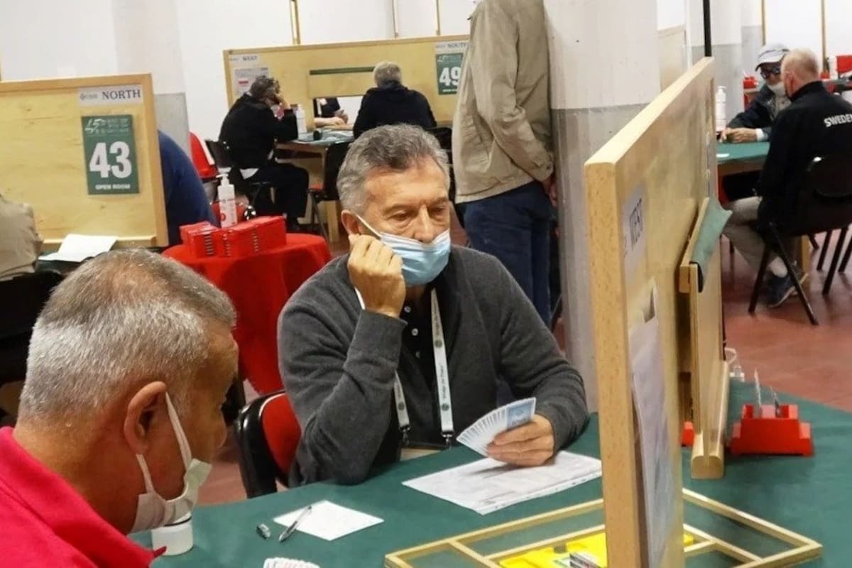 El expresidente Mauricio Macri durante el 45° Mundial de Bridge.