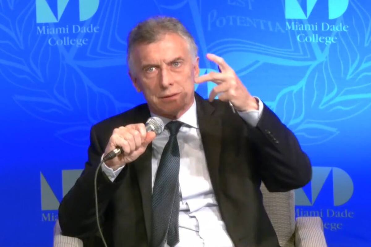 El expresidente Mauricio Macri, en un panel de la Miami Dade College