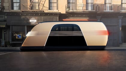 El exterior de la combi autónoma de Tesla, con espacio para 20 pasajeros
