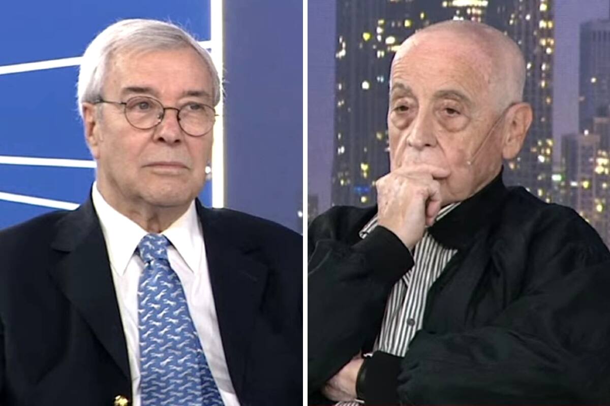 El extitular de la SIDE, Juan Bautista “Tata” Yofre, y el exmilitante de Montoneros, Luis Labraña, durante su paso por LN+
