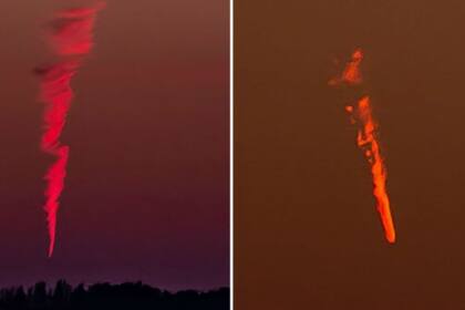 El extraño objeto se prendió fuego en el aire. Fuente: BPM