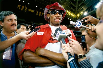 El extravagante Dennis Rodman también sorprendía dentro de la cancha
