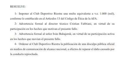 El fallo del Tribunal de Ética de la AFA que sanciona a Deportivo Riestra por la inclusión del streamer Spreen en el partido ante Vélez