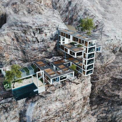 El famoso arquitecto iraní Milad Eshtiyaghi fue el responsable de la “Casa de la Montaña”