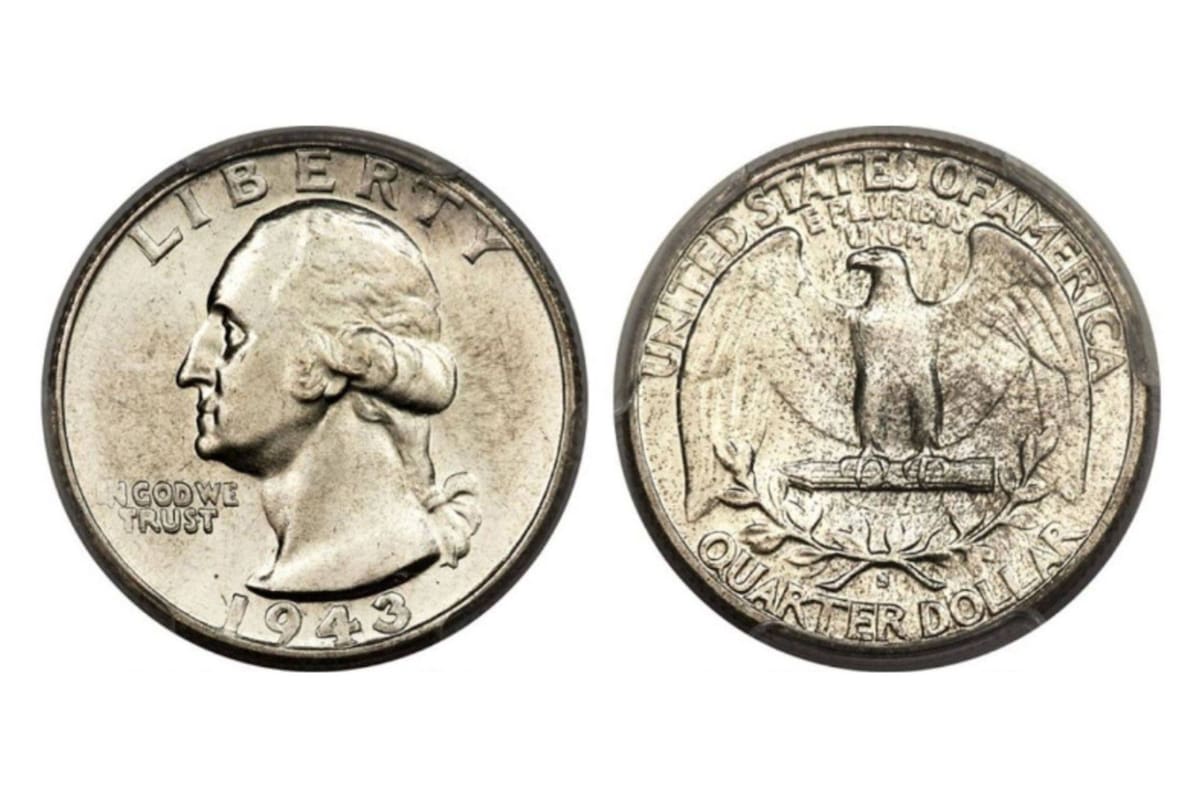 El famoso cuarto de dólar” con anverso de doble cara de 1943-S es el resultado de “un troquel girado en el sentido de las agujas del reloj entre los ejes”