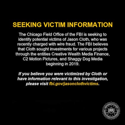 El FBI de Chicago busca identificar a posibles víctimas de Jason Cloth