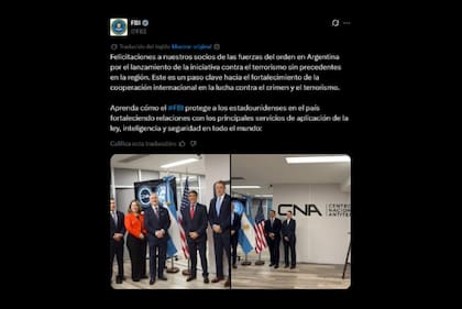 El FBI felicitó a la SIDE por el lanzamiento del Centro Nacional Antiterrorismo
