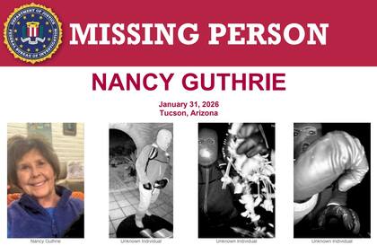El FBI ofrece una recompensa por información que conduzca a la recuperación de Nancy Guthrie o al arresto y condena de cualquier persona involucrada en su desaparición