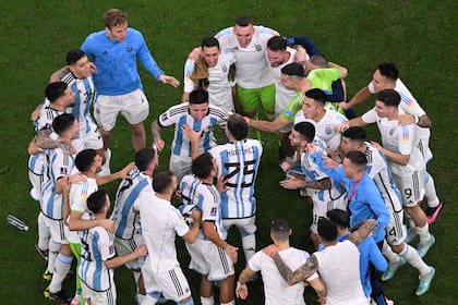 El festejo de Argentina, luego de obtener el pase a la final del Mundial