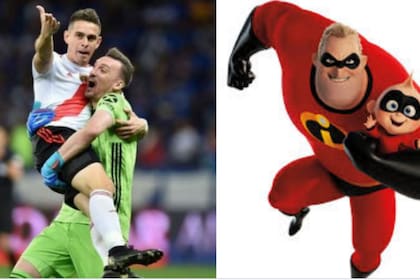 El festejo de Armani y Borré en sus dos "versiones"