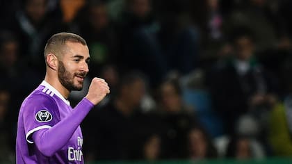 El festejo de Benzema, sobre el final
