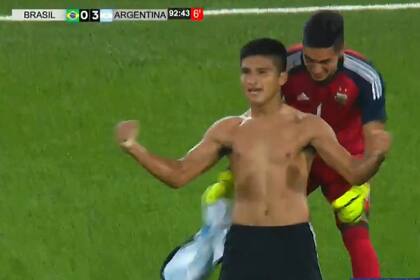 El festejo de Bruno Amione, autor del tercer gol de Argentina